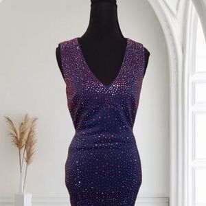 Purple Sparkling Sleeveless Dress
